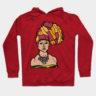 African Woman in Headwrap Hoodie